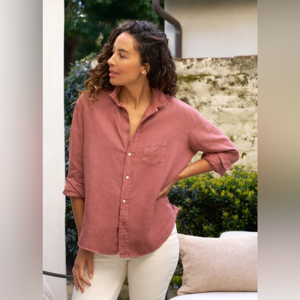 Frank & Eileen Eileen Relaxed Button Front Popover Blouse Women’s M